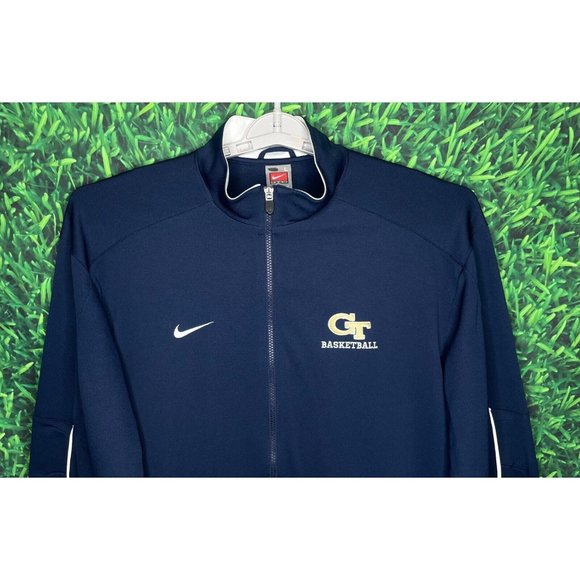 Georgia Tech Yellow Jackets GT Basketball Nike Men’s Large Blue Full Zip Jacket - Picture 2 of 7